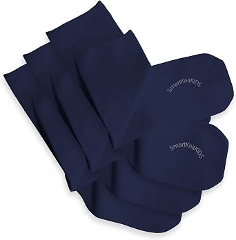Seamless Sensitivity Socks for Boys & Girls, 3-Pack - Made in USA, Soft Cotton Blend, Flat Toe Seams