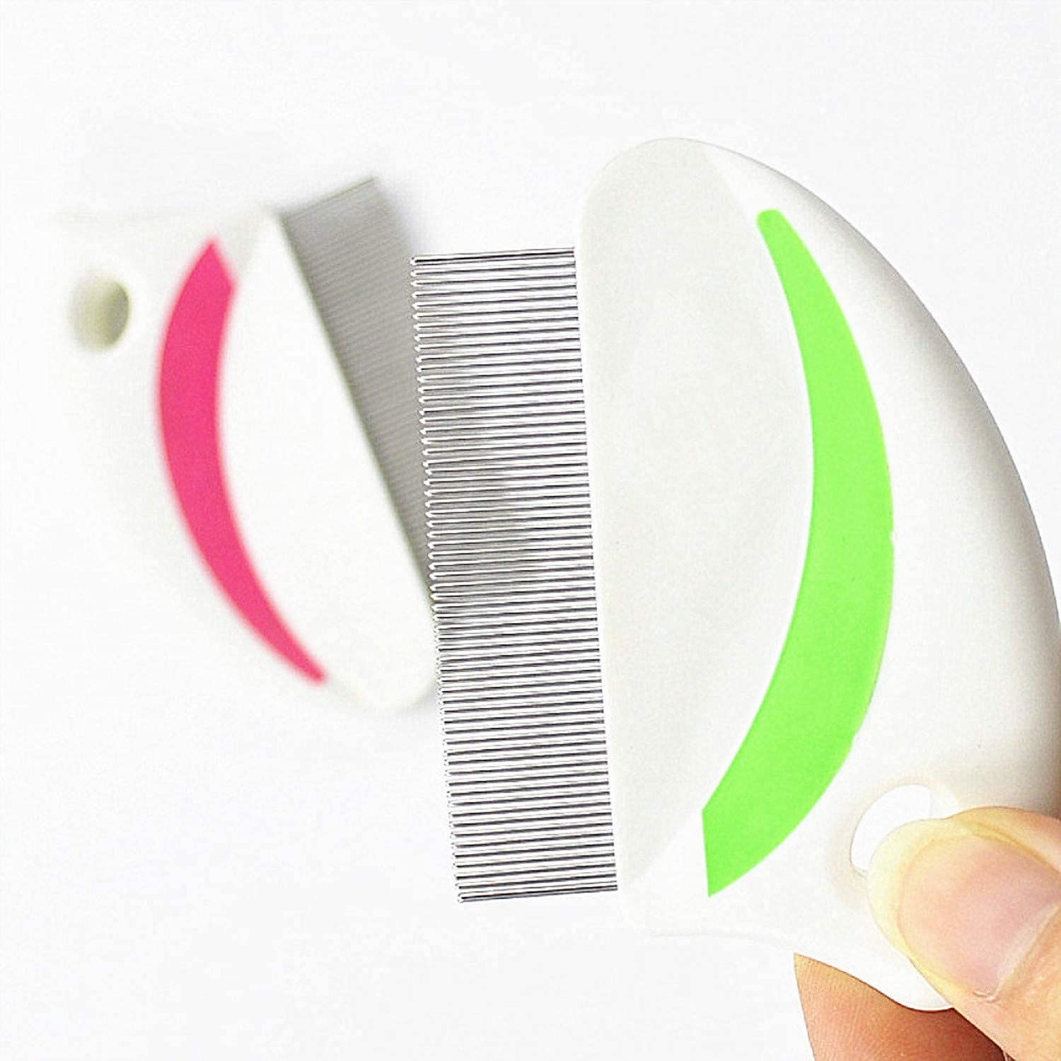 YALAN Flea Comb Cat Dog Pet Flea Comb - 62 Teeth Metal Grooming Brush,Pack of 2