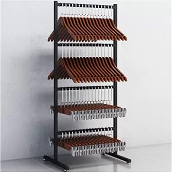 Clothes Hanger Storage Rack Hanger Stacker Cart, Movable Hanger Holder With 4 Wheels, Hanger Rack Stand For Shopping Mall/Specialty Store/Laundry Room, Multifunctional Towel Scarf,Black