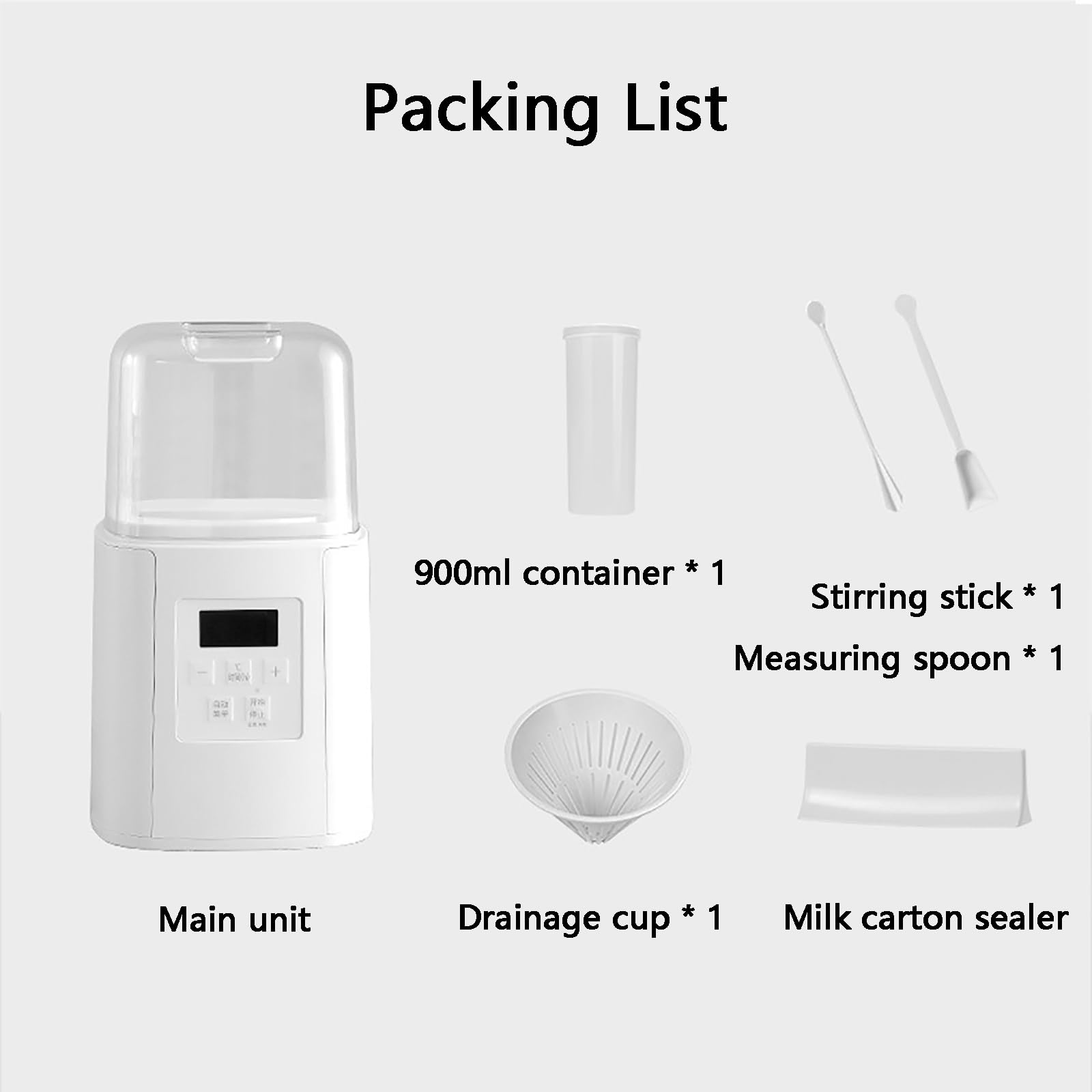 Máquina para Hacer Yogur, Yogurtera Automática con Recipiente de 900 Ml, Temperatura y Tiempo Ajustables, Ideal para Natto, Kimchi y Vino de Arroz