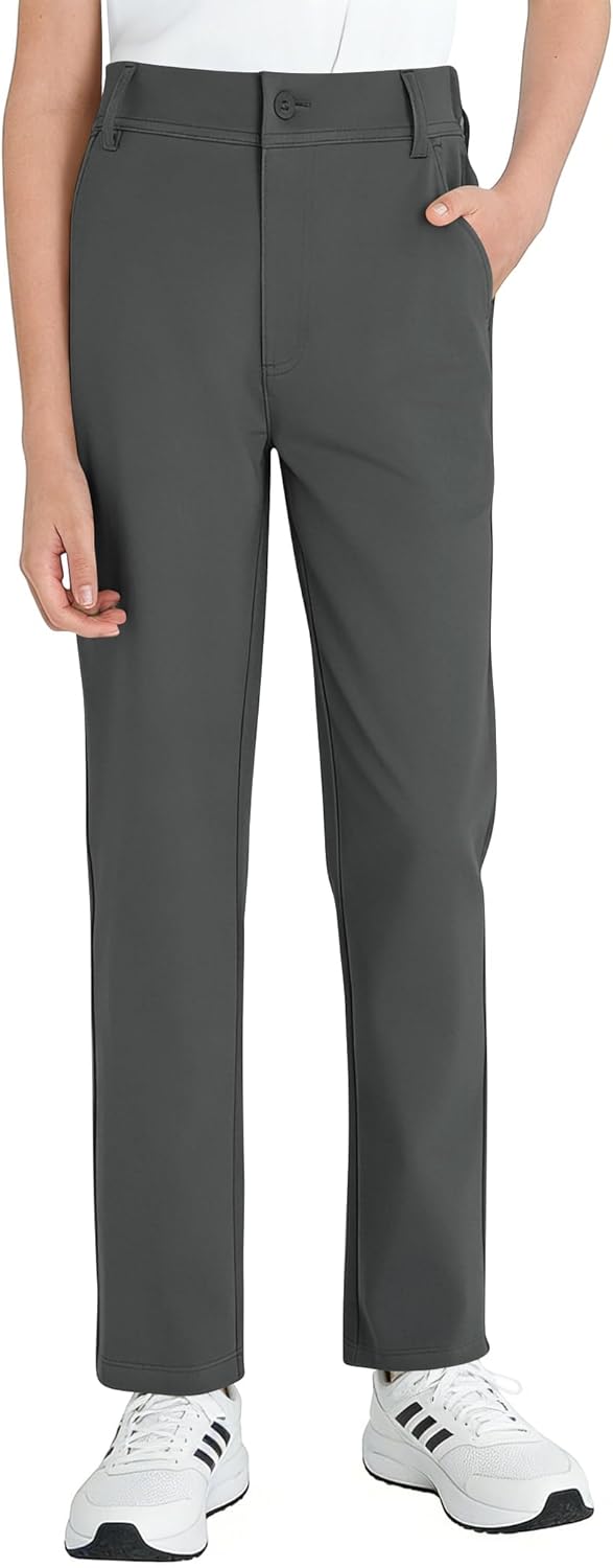 QBK Boys' Golf Pants-Quick Dry Stretch Chino with Flat Front for Kids School Uniforms Athletic(2T-16Y) - Image 3
