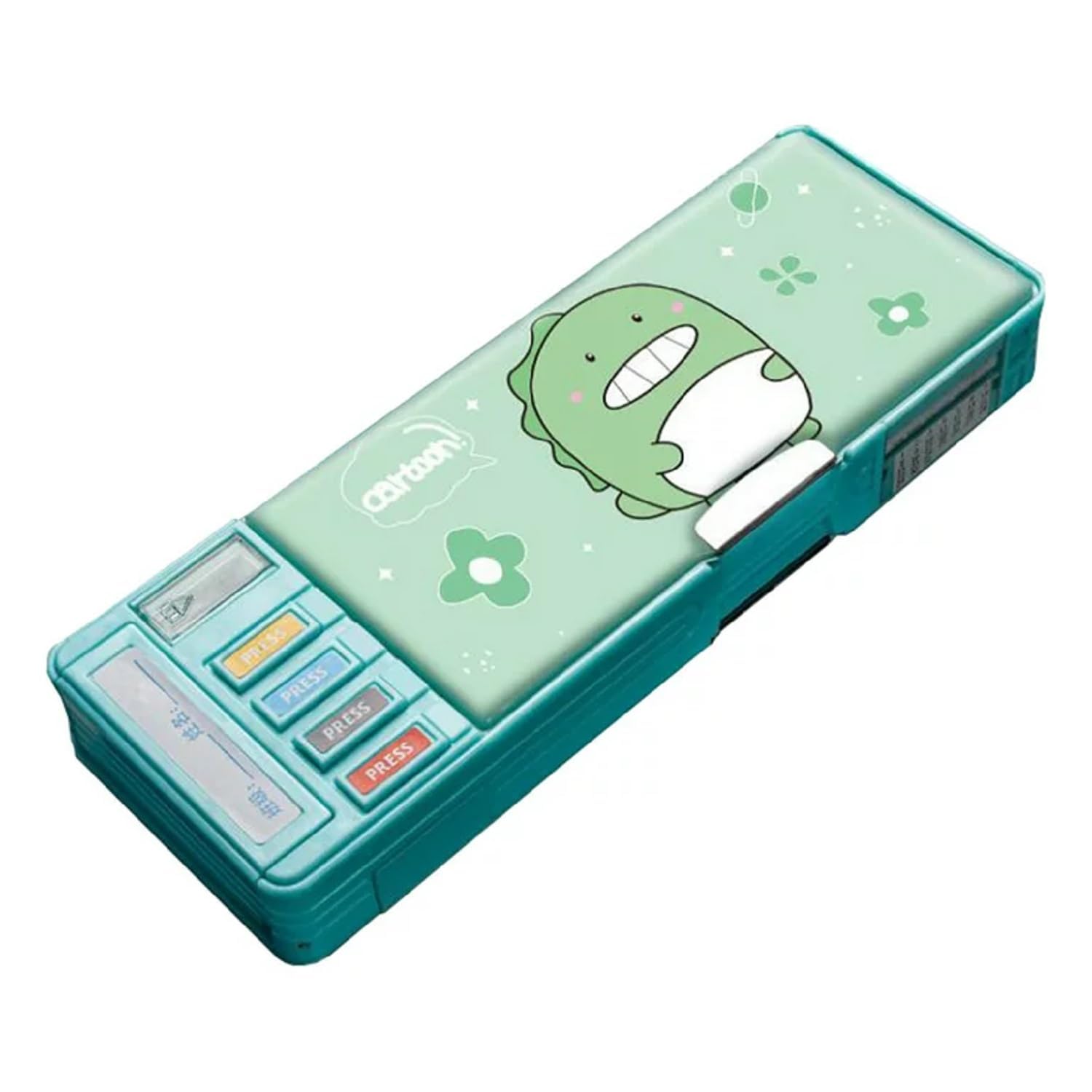 Netizen Magnet Multifunctional Pencil Box/Pencil Stationery Organiser, Pop Up Pencil Box, Pencil Case For Kids (Set Of 1) (Dinosaur) - Plastic