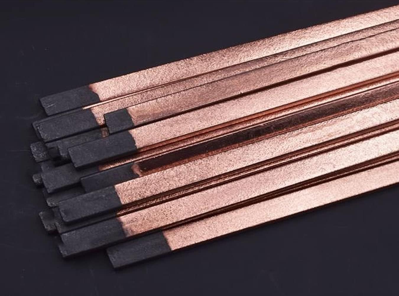 Arc-air Gouging Carbon Rods 13.98" x 0.79" x 0.2", Flat Copper Coated Gouging Carbon Electrodes Length 355mm, Width 20mm, Thickness 5mm(Package: 10pcs)