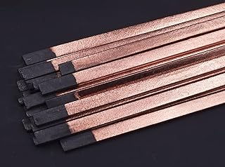 Surprecision Arc-air Gouging Carbon Rods 13.98" x 0.39" x 0.2", Flat Copper Coated Gouging Carbon Electrodes Length 355mm,...