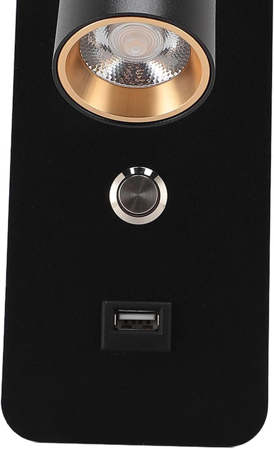 LED Wall Mounted Reading Light, Wall Lamp with USB Port, 4000K Rotatable Hardwired Bedside Lamp for Bedroom Living Room, Minimalist Design with Flexible Angle Adjustment