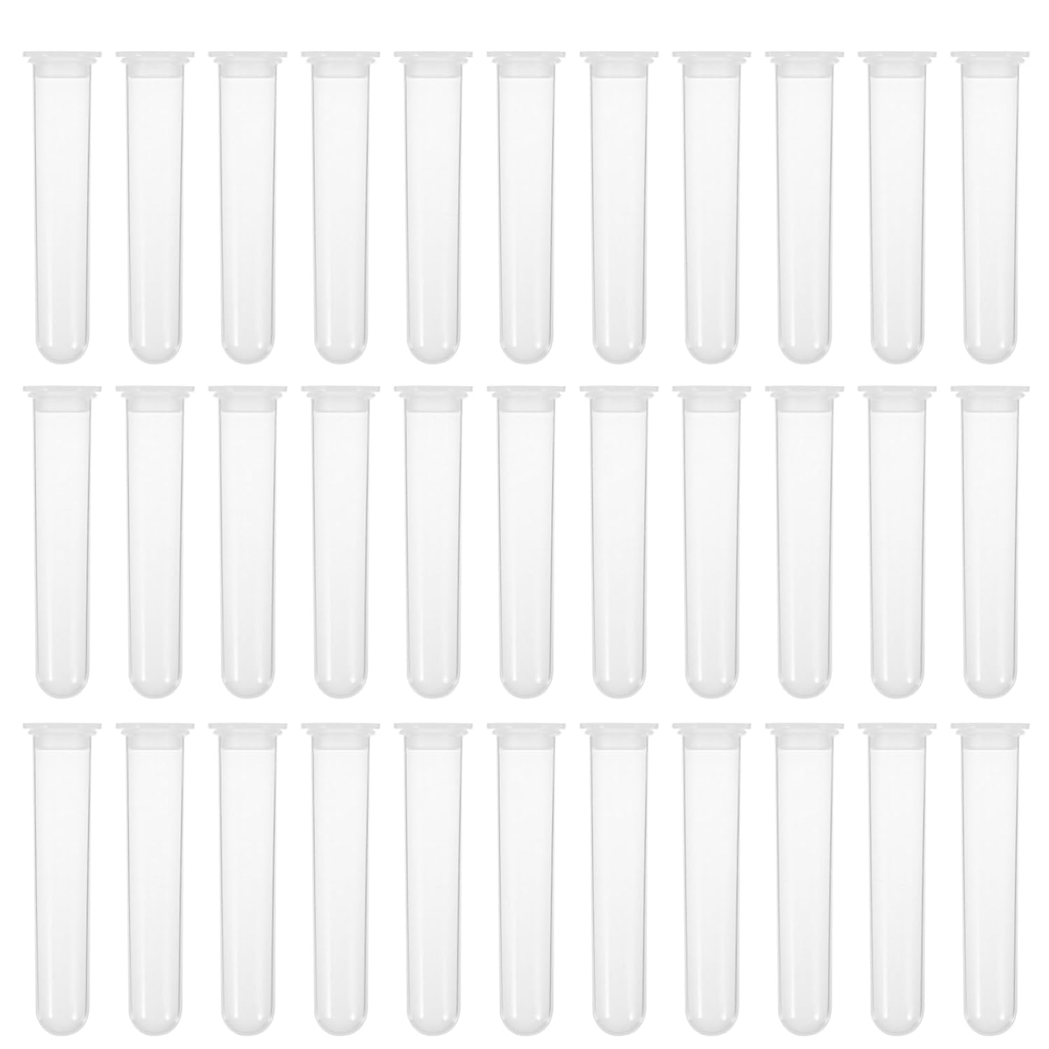 Zerodeko 100 pcs 20ml Laboratory Tubes Screw Caps Plastic Round Bottom Test Tubes for Microcentrifuge Graduated Marking for Sample Storage