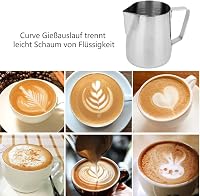 LATRAT rozsdamentes acélból készült tejkiöntő 350ml cappuccino és latte készítéshez 4
