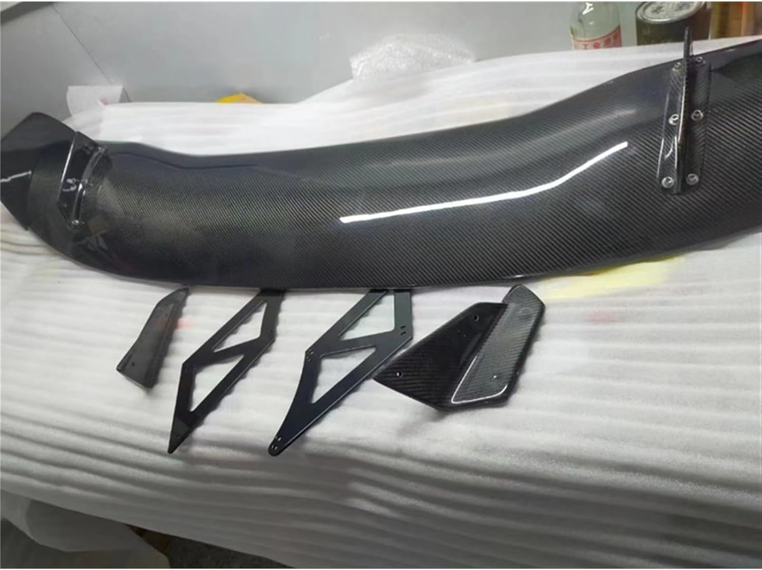 Real Carbon Fiber Car Rear Wing Trunk Lip Spoiler Compatible For Civic FK4 FK7 FK8 TypR 5 Door Hatchback 2016-2021(Black FPR)