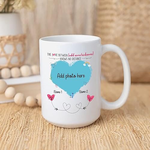 Miniatura 3 de Taza de café personalizada con texto en inglés "The Love Between Coffee" de 11 onzas de 15 onzas, regalo para Navidad, elige imagen, apodos,
