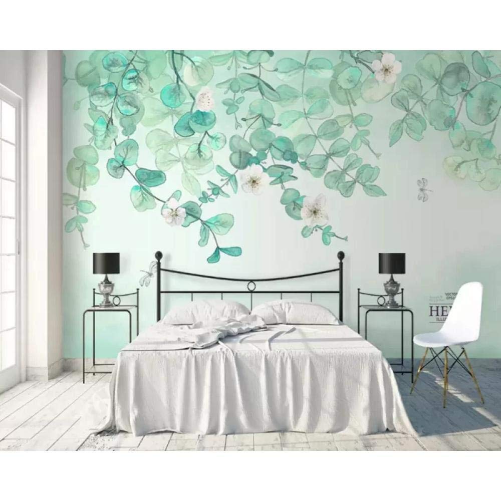 RZDYCustom Wallpaper Nordic Leaf Plum Blossom Floral Textile Texture Jungle Mural TV Wall Wallpaper -150 * 120cm