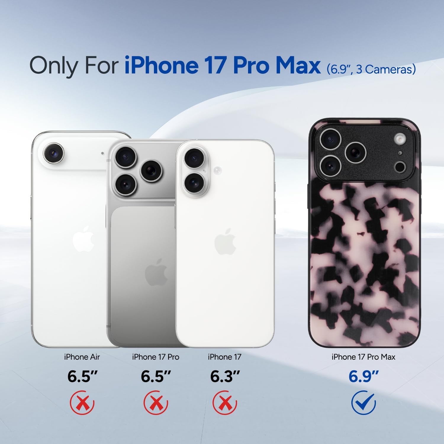 Phone Case for iPhone 17 Pro Max,[Compatible with Magsafe][Full Camera Protection], Tortoise Shell Shockproof Protective Phone Cover for Women, Fashion Slim Lightweight Magnetic Case Black - Image 2