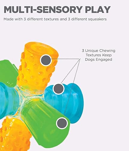 Vista 5 de Outward Hound Triple Jack Interactive Multi-Squeak Dog Toy