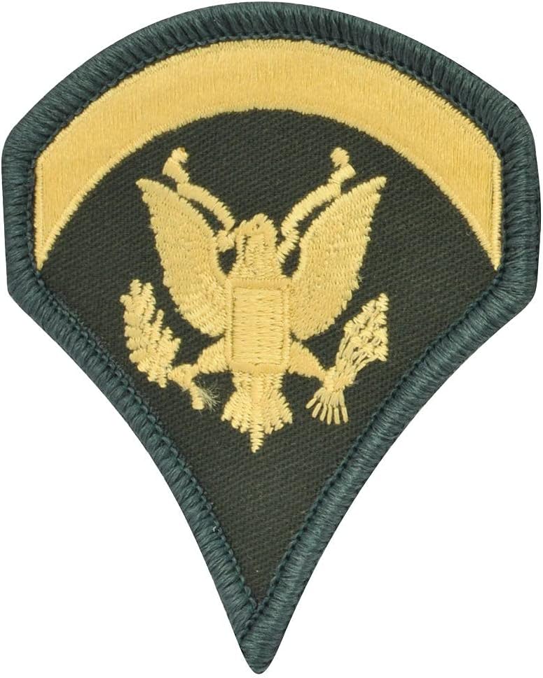 U.S. Army Specialist 5-Stripes Rank Gold On Green Cloth