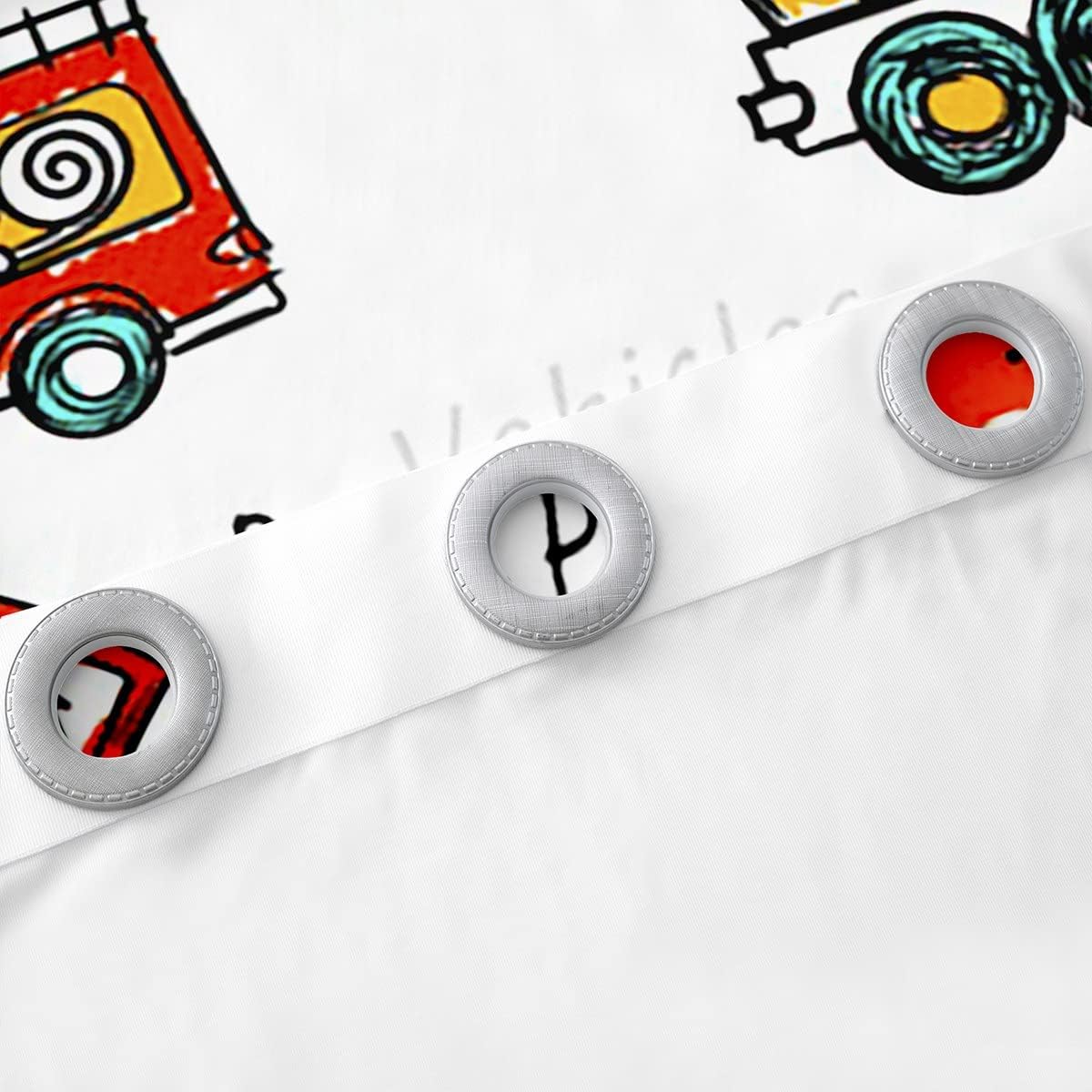 Boys Construction Curtain (2 Panels， 52 x 84 Inch) for Bedroom Dinosaur Darkening Curtain Cartoon Equipment Trucks Dino Blackout Curtain(30%-50%) Cute Machinery Car Dinosaurs Window Drapes Blue