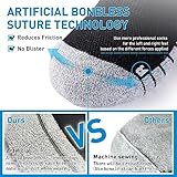 HUEGLO 3 Pairs Neuropathy Compression Socks For Women Men Neuro Sock Ankle Trainer Running Sports Socks Non slip Plantar Fasciitis Support black - Image 5