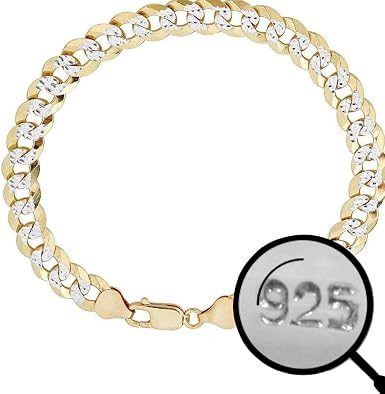 Men's Cuban Link Bracelet 14k Gold Over 