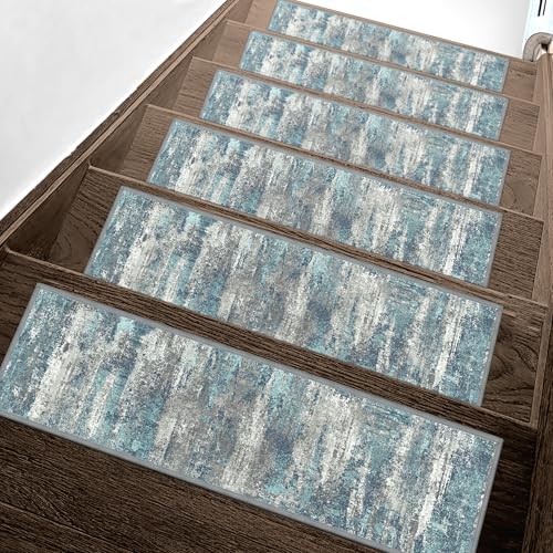 sarben 8"x30" Non Slip Stair Treads for Wooden Steps 15 Pack, Teal by sarben - Used condition - US$69.99