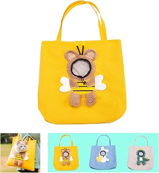 Bee Soft Small Dog and Cat Carrier Sling Bag - Lion-Shaped Pet Canvas Shoulder Bag, Travel Carrier Purse for Puppies and Kittens