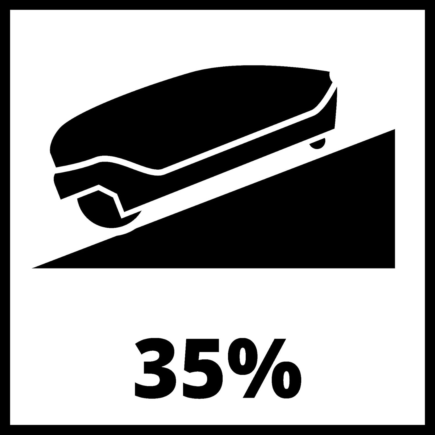 Icon indicating a maximum slope capability of 35%
