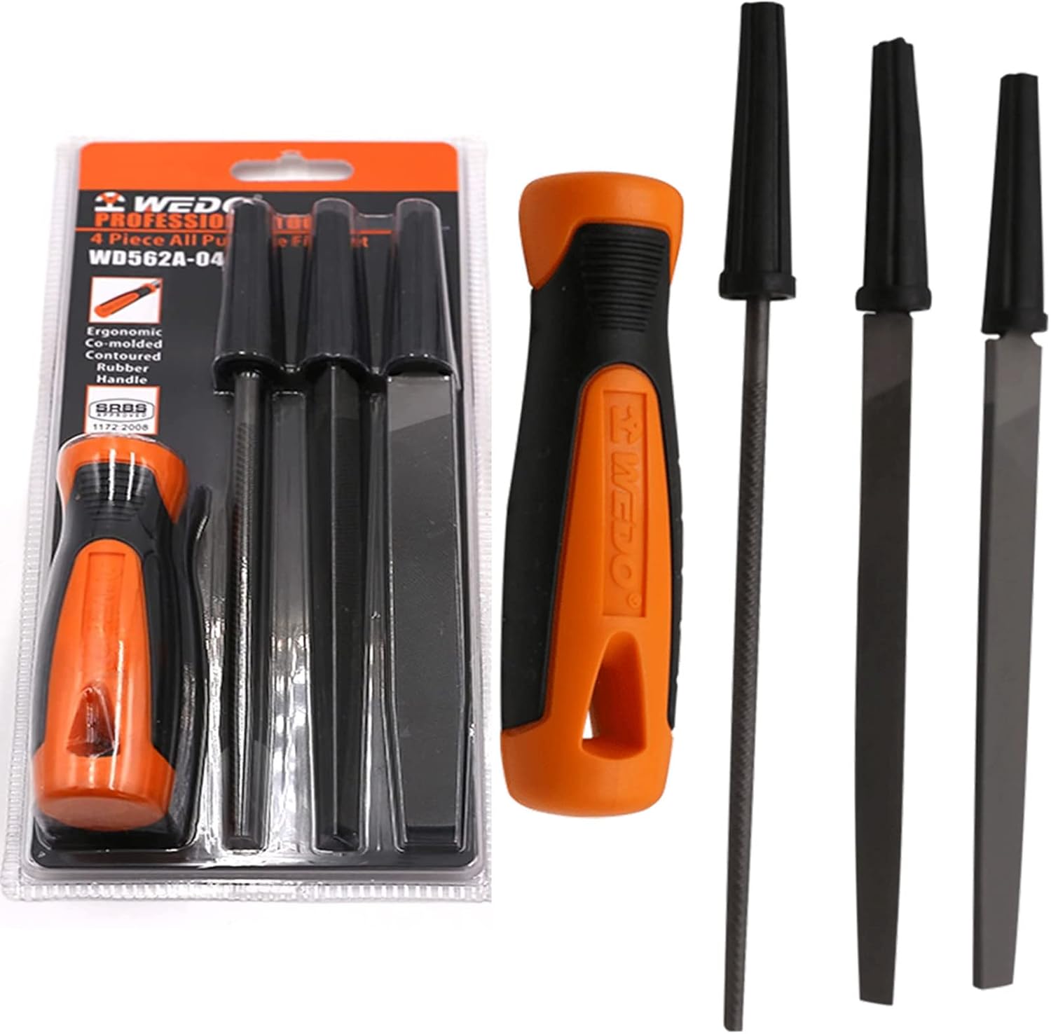 WEDO Metal File&Needle Set 10pcs, 6" Round/Triangular/Flat Cut File,6pcs 160mm Needle File, File Handles Set, Grade T12 Forged Alloy Steel, Suitable for Wood/Metal/Model/Shaping