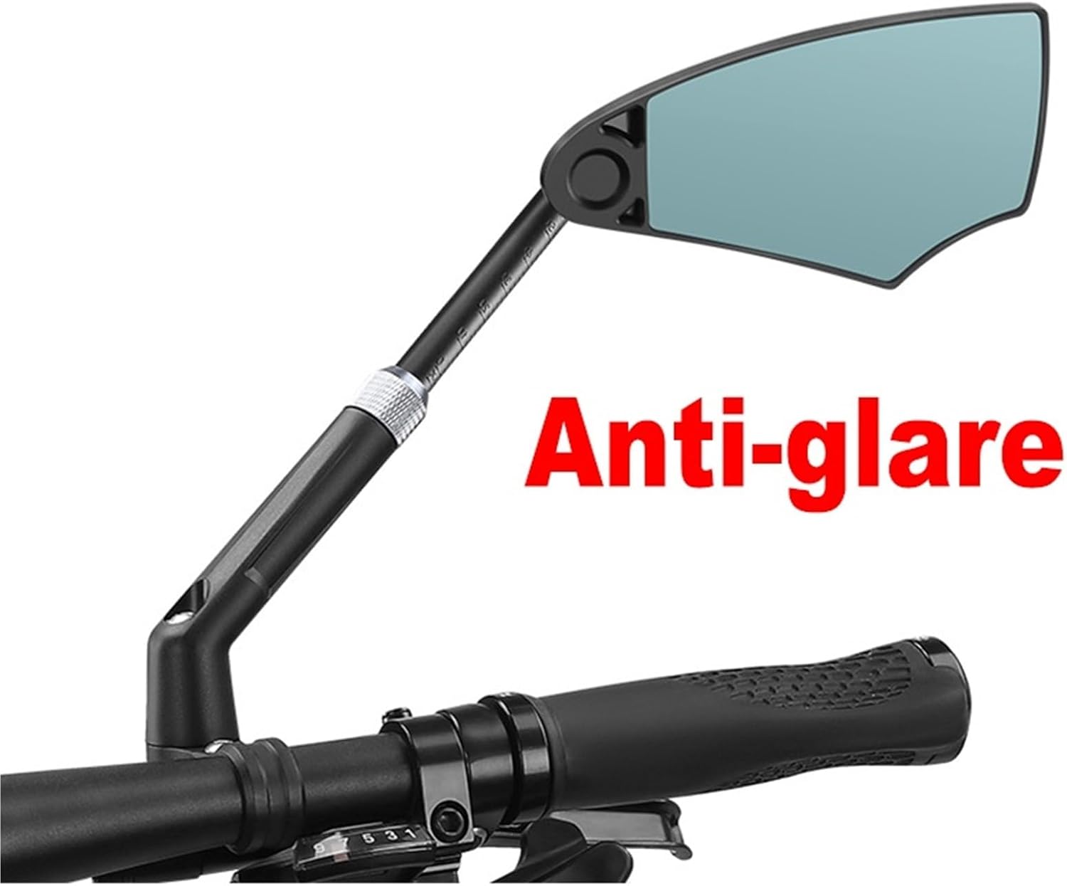 Anti-Glare Bicycle Rearview Mirror Telescopic 360° Adjustable Handlebar Rear View MTB E-Bike Scooter Parts for Bicycle Handlebar(Black-1pc Left)