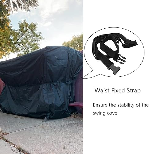 Miniatura 3 de FLYMEI Cubierta para columpio de porche, toldo para exteriores, cubierta para columpio de 3 plazas, cubierta para silla de hamaca de patio, cubierta
