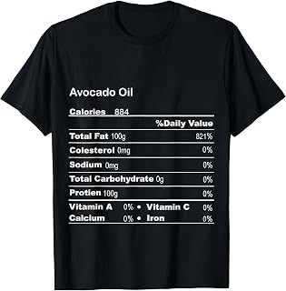 Funny Avocado Oil Thanksgiving Nutritional Fact T-Shirt