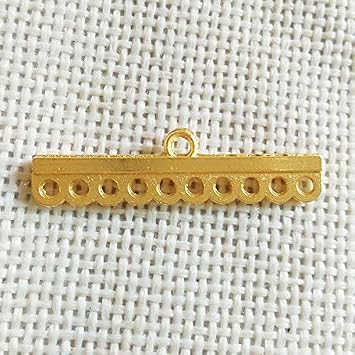20 pcs Necklace Toggle Clasps Connector Jewelry Findings Accessories Multi Strand Bracelet Multilayer Buckle Pendant Bails Chandelier Drop Earrings Charms 30 mm 10 Hole Gold