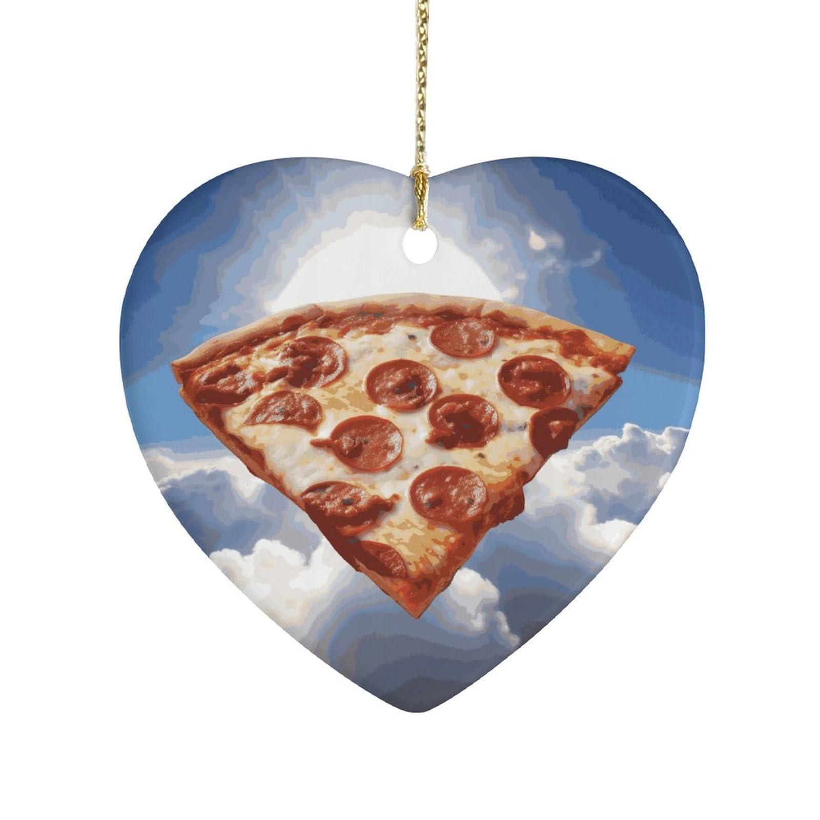Fekiloot Style Pizza In The Sky Ceramic Ornament Home Decor Keepsake