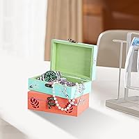 Vista 6 de Paquete de 8 cajas de madera sin terminar para manualidades, 6 x 4 x 2 pulgadas, pequeñas cajas de madera para recuerdos, caja natural sin terminar