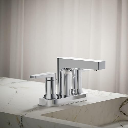 Miniatura 10 de KOHLER Bathroom Faucet, Bathroom Sink Faucet, Taut Collection, Centerset Faucet, Vibrant Brushed Nickel, K-97031-4-BN