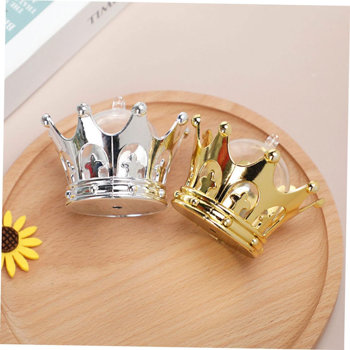 LIFKOME 24pcs Crown-Shaped Fillable Candy Box and Decorative Storage Containers for Weddings Birthdays Parties with