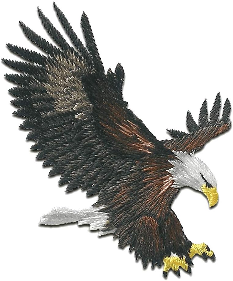 Eagle Bird is Flying - Iron on Patches Adhesive Emblem Stickers Appliques, Size: 2.48 x 2.17 inches