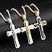 OLEVS Stainless Steel Gold Plated Cross Pendant Necklace - Men & Women's Stainless Steel Cross Pendant Chain Christmas Stocking Stuffer Gifts