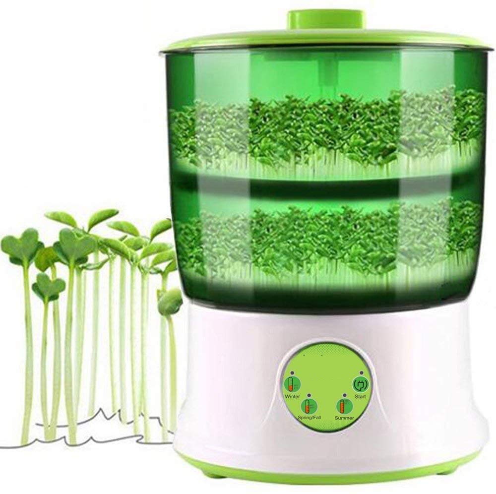 Biolomix Seed Sprouter Germinator for Beans & Seeds, Organic Sprouts, Fully Automatic Double-Layer Large Capacity Intelligent Mini Bean Sprouts Machine
