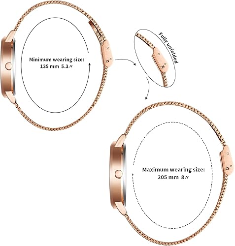 Miniatura 3 de BOSHIYA Relojes para mujer Easy Reader de 1.181 in de acero inoxidable con banda de expansión plateada dorada para mujer, reloj de pulsera pequeño