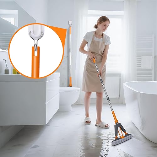 Miniatura 7 de Trapeador de esponja Masthome PVA con 3 repuestos de trapeador absorbente, mopa de esponja para limpieza de suelos, fácil de apretar para cocina,