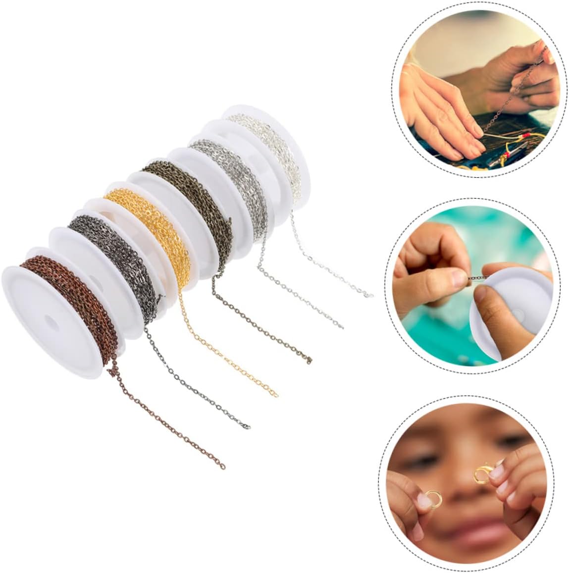 6pcs Jewelry Making Chain Iron 2x3mm Interlocking Link Set