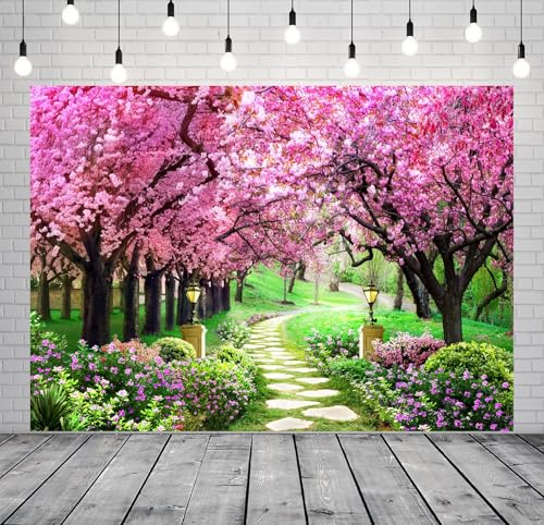 Toile de fond de jardin printanier pour photobooth de mariage et fête d'anniversaire