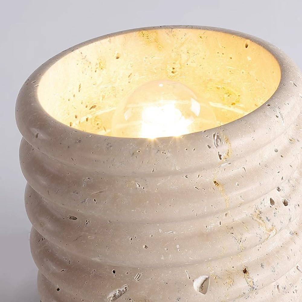 Modern Mid-Century Marble Ceiling Light, Semi-Flush Mount Vintage Hallway Ceiling Lamp, Cylinder Natural Stone Close-to-Ceiling Fixture for Kitchen, Bathroom, Entry, Farmhouse Decor, E27 Base