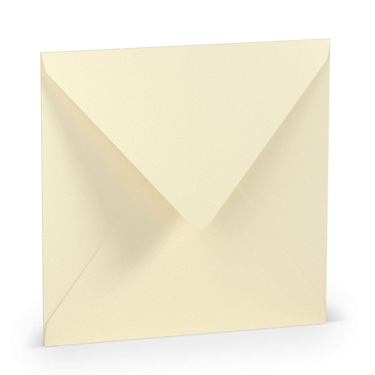 PAPERADO 400 kopert kwadratowych Chamois prążkowanych – 100 g/m² koperta bez okienka 16,4 x 16,4 cm – koperty weselne z klejem, spiczastą klapą