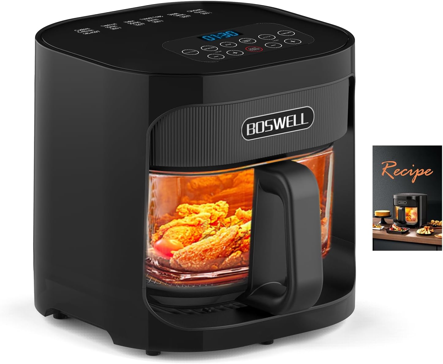 Amazon.com: BOSWELL Glass Air Fryer, 4.5QT Transparent Fry Bowl