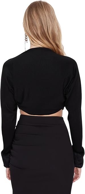 Jersey Cuello V Casual Trendyol Suéter A Rayas Con Cuello En V - 100% Acrílico, Corte Regular, Para Mujer Suéter Acrílico Rayas Cuello V Talla Regular Azul