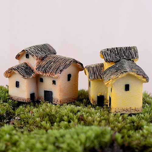 Miniatura 3 de 6 piezas de figuras de casa en miniatura, adornos de jardín de hadas, manualidades de bonsái, mini paisaje, decoración de casa pequeña para