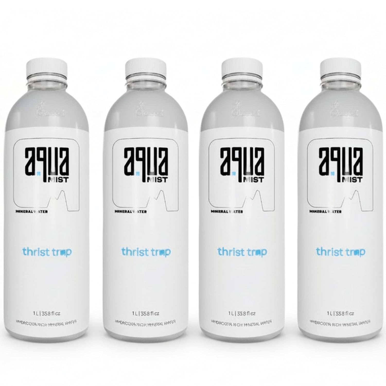 Aqua Mist Alkaline Mineral Water 1 Litre, Pure Drinking Alkaline Water, High pH, Refreshing Mineralized Water in Bottle (4, 4 Bottle)