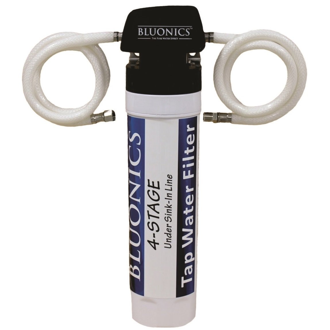 Best Review Bluonics Under Sink 4 Stage Direct In-line Tap Water Filter BLUONICS Purifier System for sand, rust, dirt, chlorine, and heavy metals. No separate faucet needed