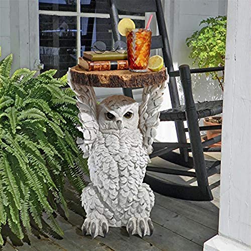 Design Toscano Wisdom Owl Sculptural Side Table, 20 Inch, Full Color #TOP21