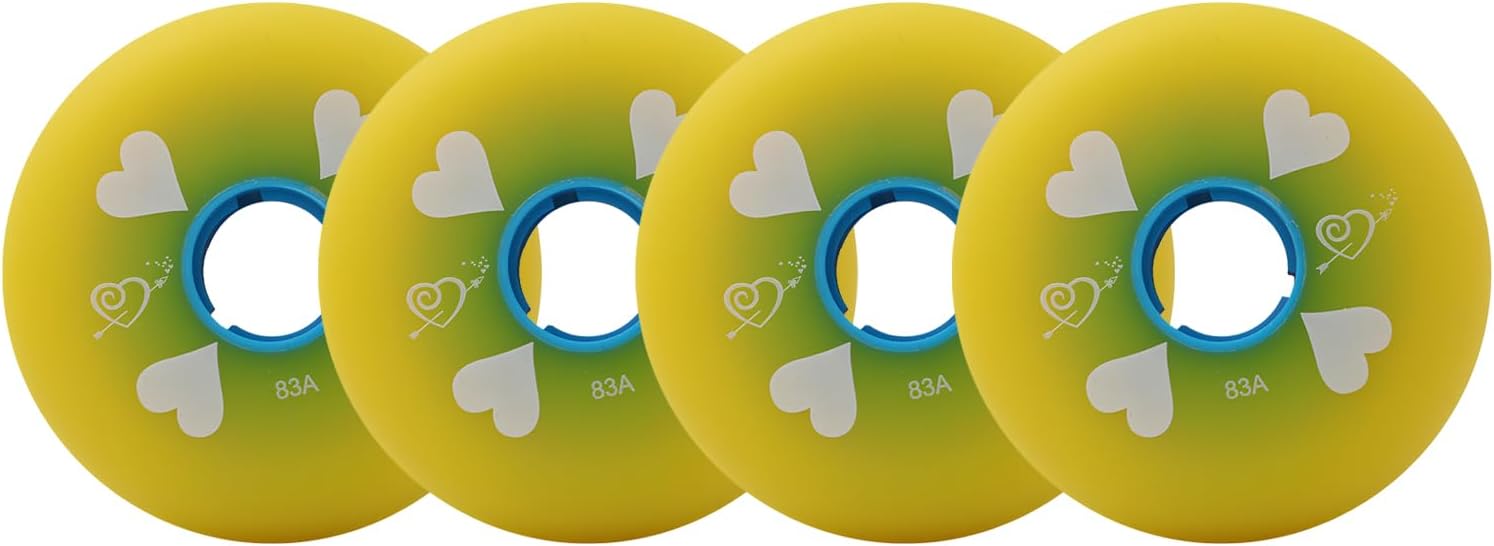 Inline Skate Wheels Outdoor & Indoor Roller Skate Wheels 72mm 76mm 80mm 83A Replacement for Indoor, Outdoor, Hockey (4 Pack),72mm