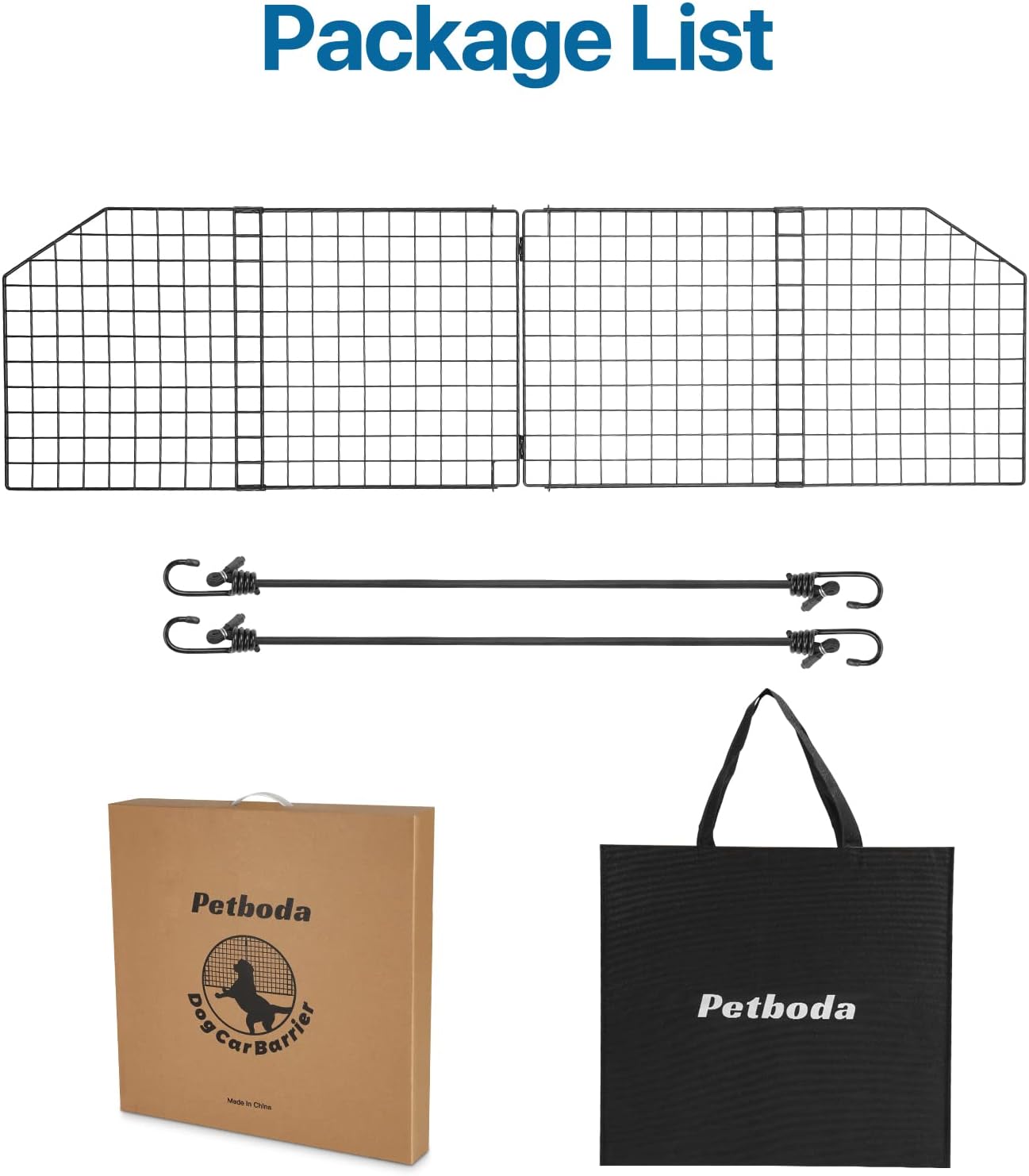 Petboda Dog Car Barrier for SUV Trunk Cargo Area, Foldable & Adjustable Car Divider and Cargo Gate to Keep Dogs in Back (Patent Design) : Pet Supplies