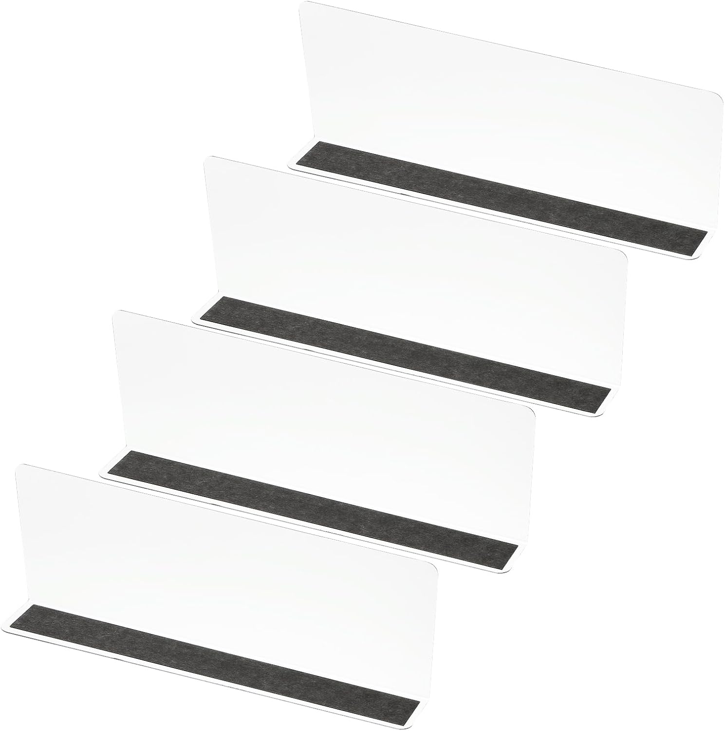 PATIKIL 4 Pack Shelf Dividers for Closet Organization, 15.8x1.6x4.8 Acrylic Magnetic Closets Separator Kitchen Cabinet Shelves Under Bed Blocker for Bedroom Kitchen Office, Clear
